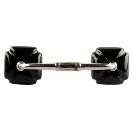 Solid Black Square Ceramic Bridge Handle